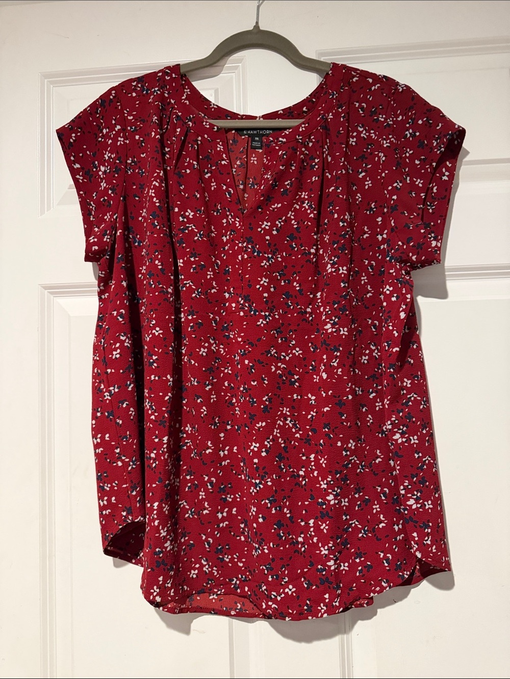 41 Hawthorn Red Floral Short Sleeve Blouse from StitchFix